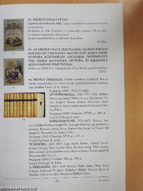 Honterus Antikvárium 56. Aukció