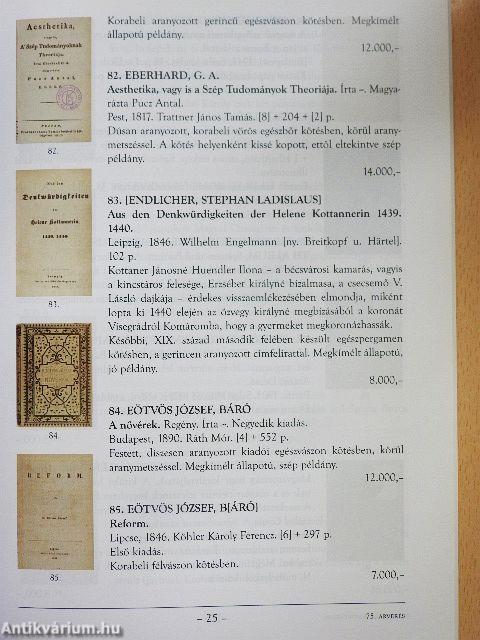 Honterus Antikvárium 75. Aukció