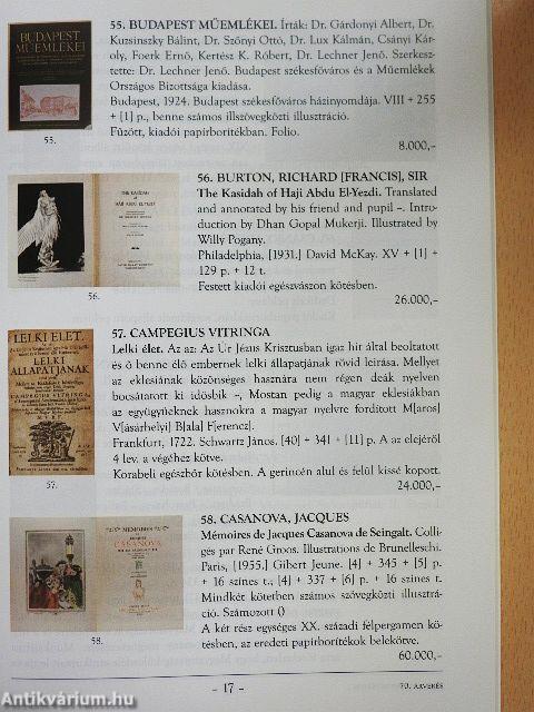 Honterus Antikvárium 70. Aukció