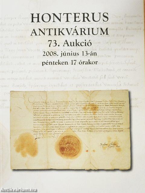 Honterus Antikvárium 73. Aukció