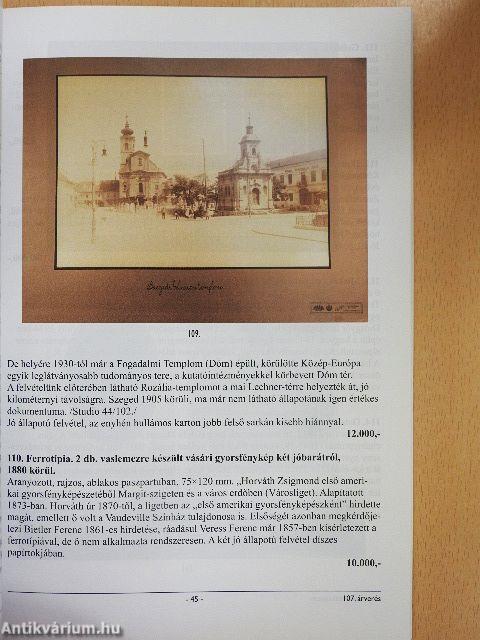 Honterus Antikvárium 107. aukció