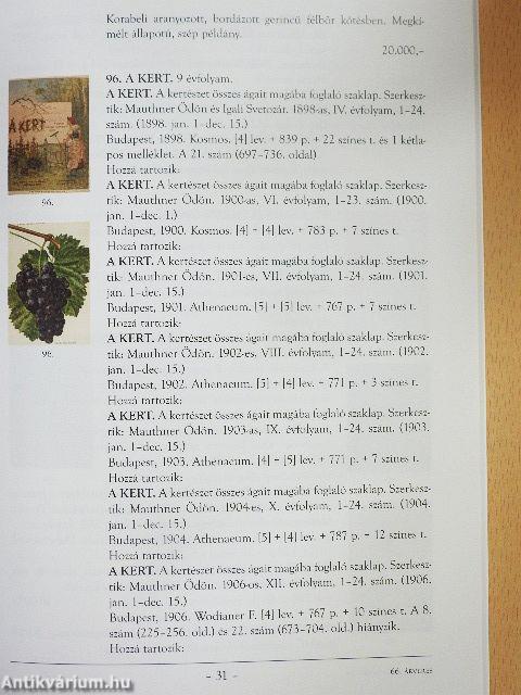 Honterus Antikvárium 66. Aukció
