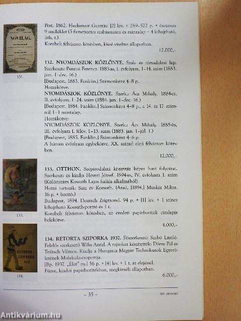 Honterus Antikvárium 69. Aukció