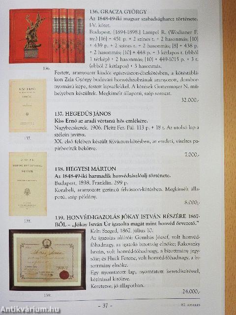 Honterus Antikvárium 87. Aukció