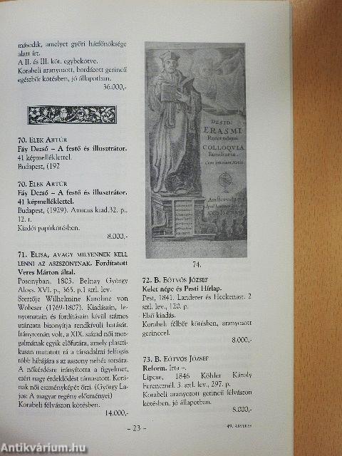 Honterus Antikvárium 49. Aukció