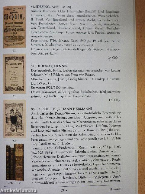 Honterus Antikvárium 63. Aukció