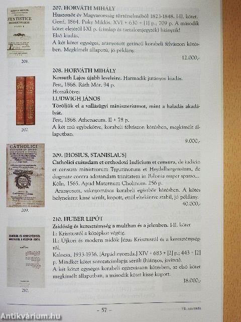 Honterus Antikvárium 78. Aukció