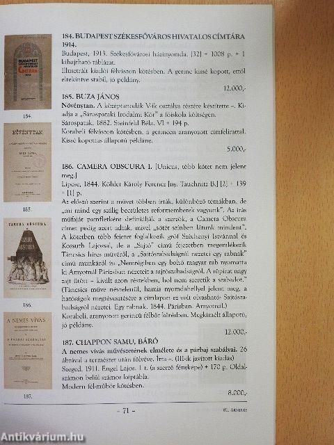 Honterus Antikvárium 81. Aukció
