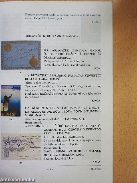 Honterus Antikvárium 81. Aukció