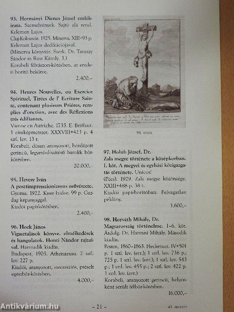 Honterus Antikvárium 45. Aukció