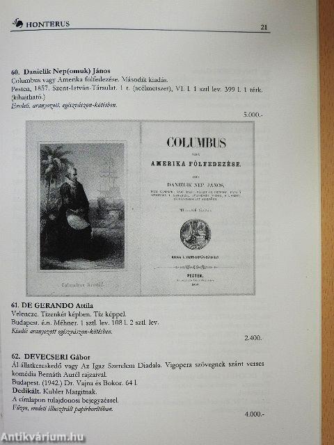 A Honterus Antikvárium XLI. árverése