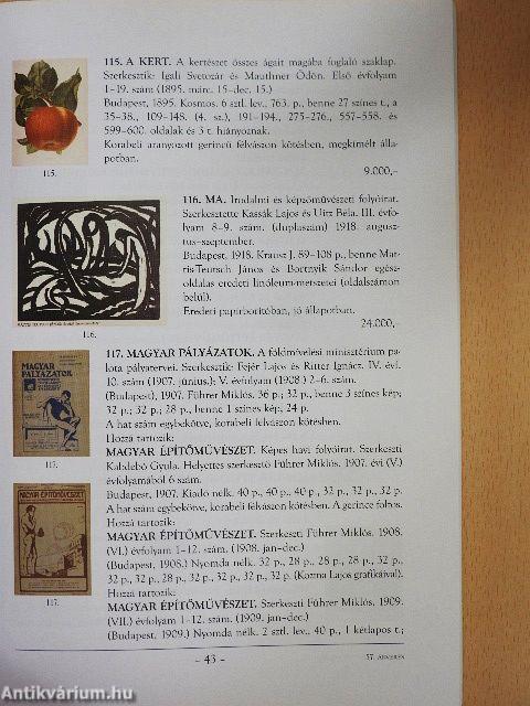 Honterus Antikvárium 57. Aukció