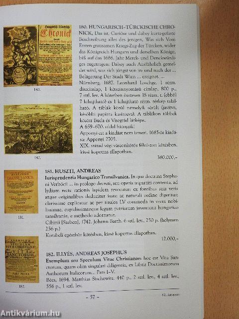 Honterus Antikvárium 62. Aukció