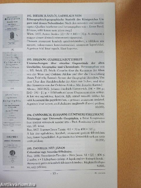 Honterus Antikvárium 92. Aukció