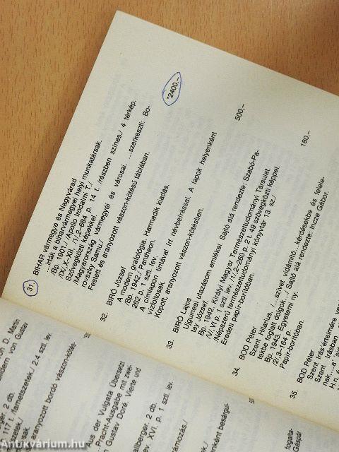 A Téka Könyvértékesítő Vállalat antikvár könyvaukciója 1988. november 25-26-án