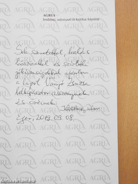 Agria 2019. ősz (dedikált példány)