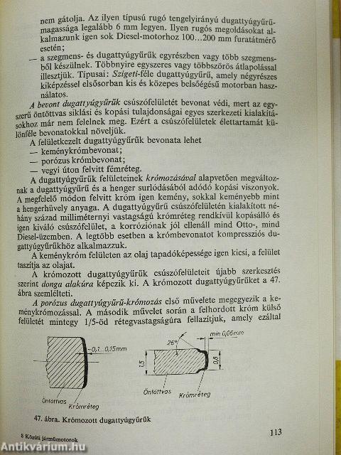 Közúti járműmotorok könnyűfém dugattyúi