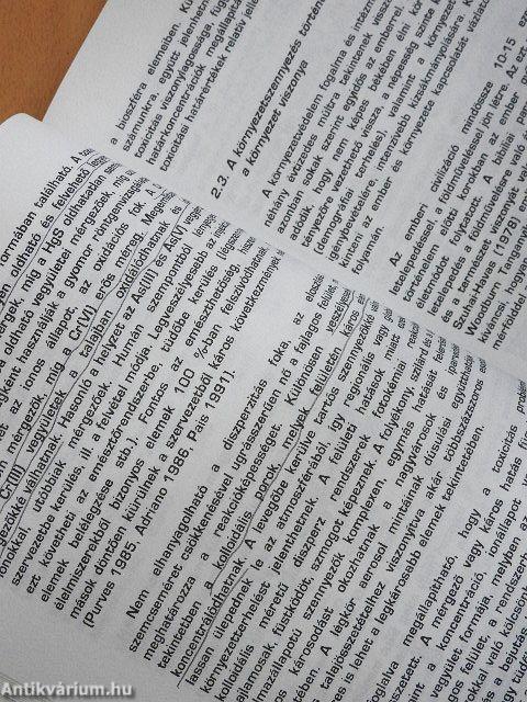 A talaj-növény-állat-ember tápláléklánc szennyeződése kémiai elemekkel Magyarországon