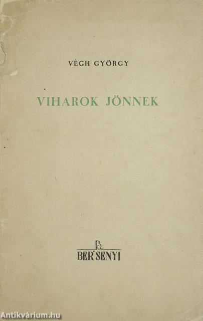 Viharok jönnek (dedikált példány)