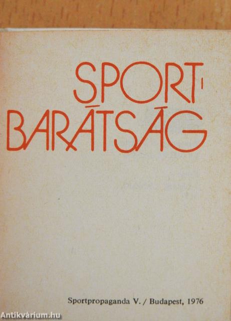 Sportbarátság (minikönyv) (számozott)