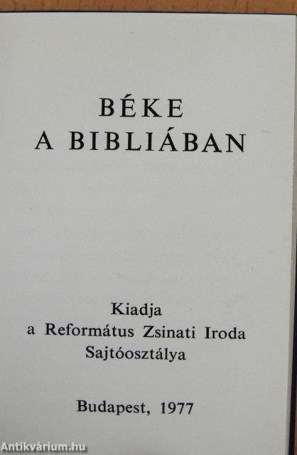 Béke a Bibliában (minikönyv)