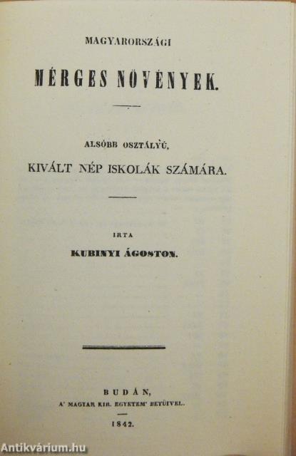 Pest-budai rézmetszők a 19. században/Kubinyi Ágoston: Magyarországi mérges növények c. hasonmása (minikönyv) (számozott)