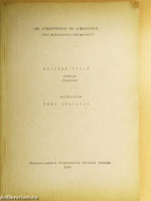 Der Schriftverkehr des Außenhandels