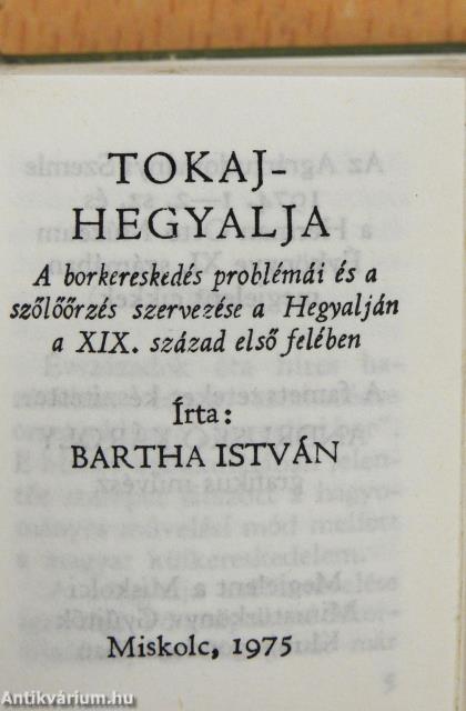 Tokaj-Hegyalja (minikönyv) (számozott)