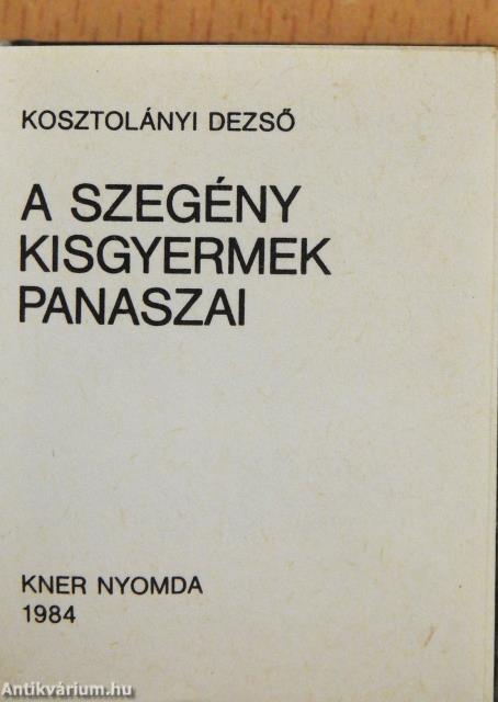 A szegény kisgyermek panaszai (minikönyv)