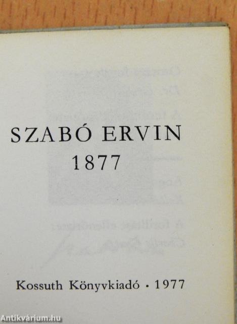 Szabó Ervin (minikönyv) (számozott)