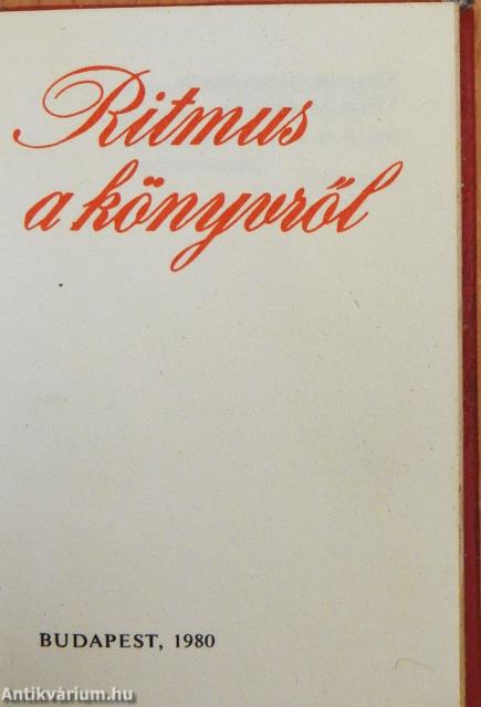 Ritmus a könyvről (minikönyv)