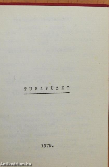 Turafüzet (minikönyv)