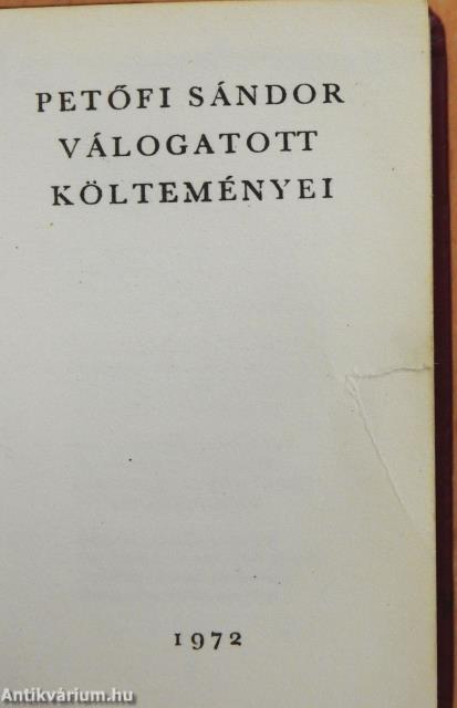 Petőfi Sándor válogatott költeményei (minikönyv)