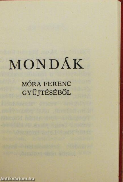 Mondák Móra Ferenc gyűjtéséből (minikönyv)