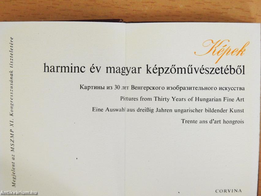 Képek 30 év magyar képzőművészetéből (minikönyv)