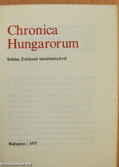 Chronica Hungarorum (minikönyv) (számozott)