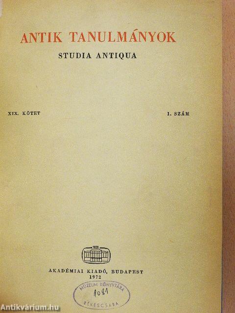 Antik tanulmányok 1972/1-2. 
