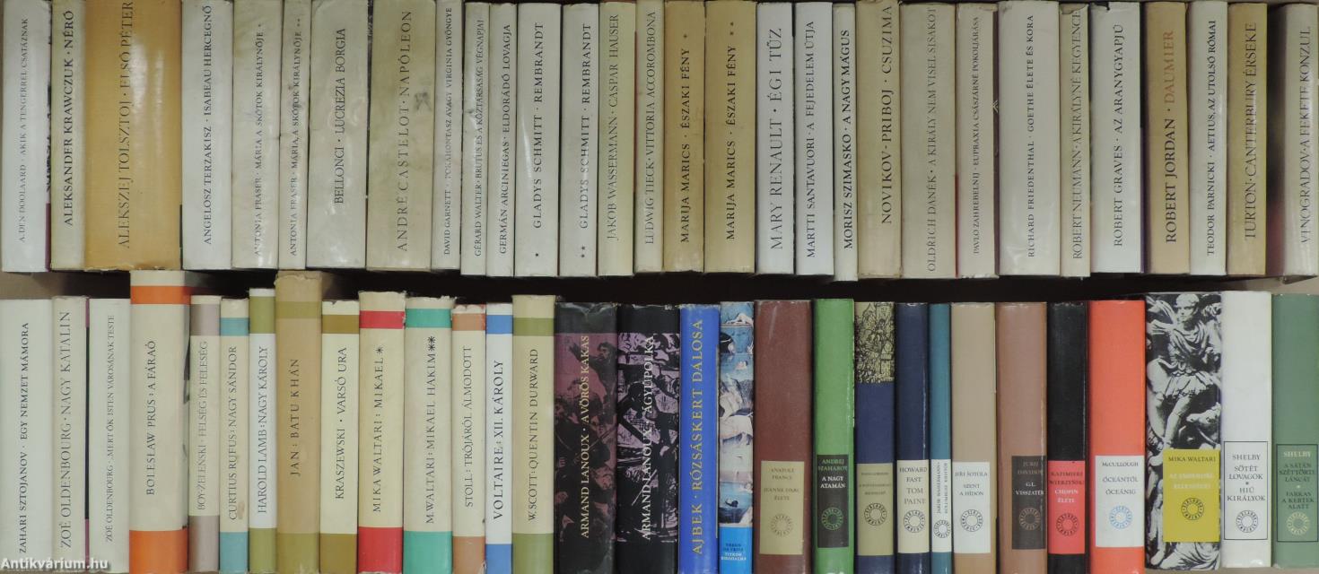 "60 kötet a Századok-emberek sorozatból (nem teljes sorozat)"
