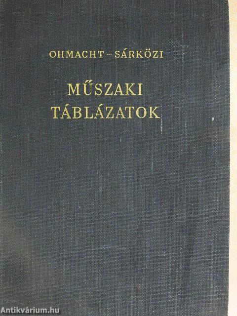 Műszaki táblázatok