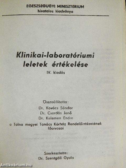 Klinikai-laboratóriumi leletek értékelése