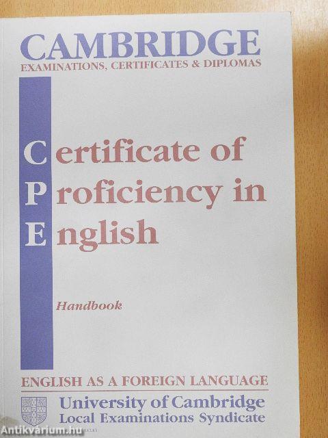 Certificate of Proficiency in English - Handbook