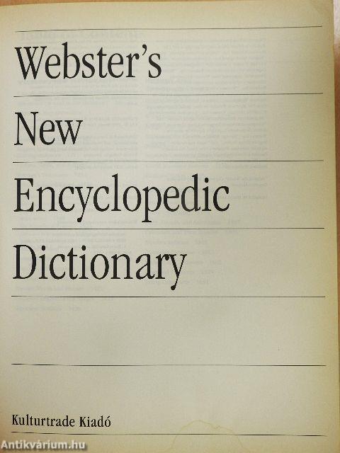 Webster's New Encyclopedic Dictionary