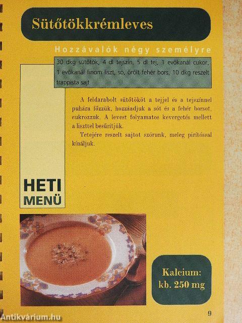 Magas kalciumtartalmú ételek gyűjteménye