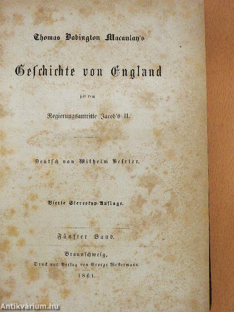 Thomas Babington Macaulay's Sämmtliche Werke 5-25. (nem teljes sorozat) (gótbetűs)