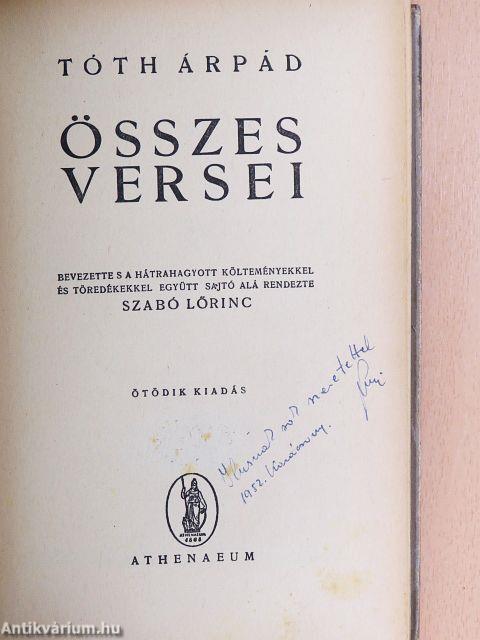Tóth Árpád összes versei