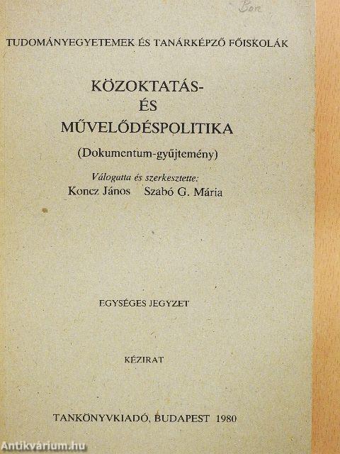 Közoktatás- és művelődéspolitika