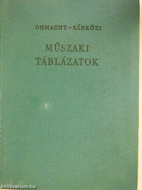 Műszaki táblázatok