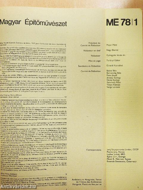Magyar Építőművészet 1978/1.