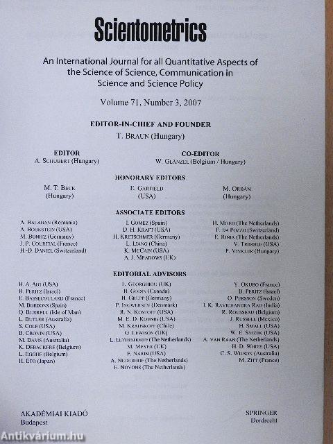 Scientometrics June 2007