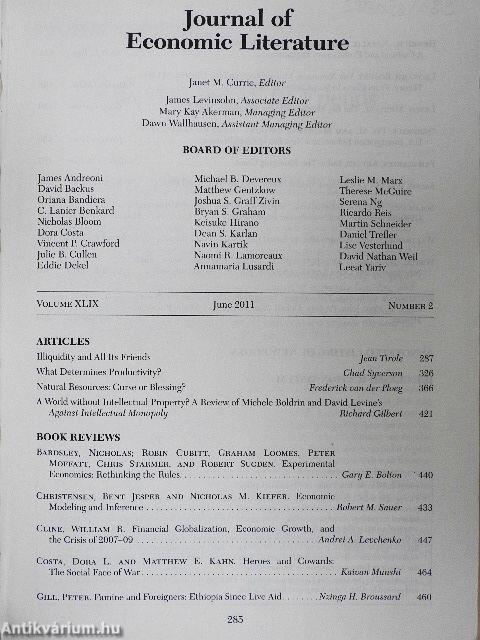 Journal of Economic Literature June 2011